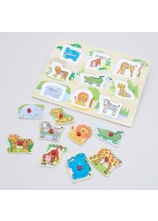 Juniors Wild Animal Puzzle Board with Knobs