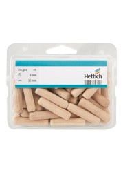 Hettich Wooden Dowel Pins (8 x 40 mm, Pack of 40)