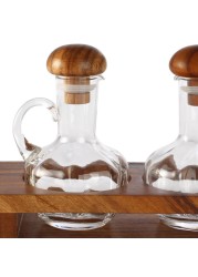 Billi Wooden & Glass Cruet Set