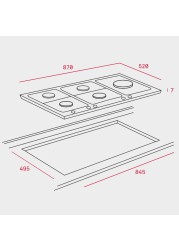 Teka Built-In 5-Burner Gas Hob, EW 90 5G AI AL TR CI (7 x 87 x 52 cm)