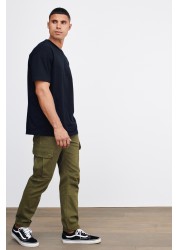 Cotton Stretch Cargo Trousers Slim Fit
