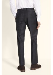 Moss Bros Tailored Fit Grey Check Trousers