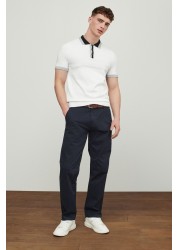 Belted Soft Touch Chino Trousers Straight Fit