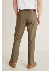 Belted Soft Touch Chino Trousers Slim Fit