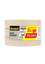 3M Scotch Basic Masking Tape Pack (2.4 x 5000 cm, 3 Pc.)