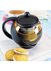 Kilo Glass Teapot with Infuser (13.4 x 14.7 x 15.7 cm, Black)