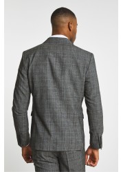 Jacamo Grey Classic Check Wool Bend Suit Jacket