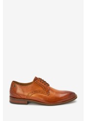 Leather Contrast Sole Derby Shoes