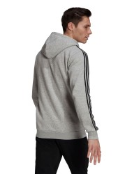 adidias Fleece 3 Stripe Zip Through Hoodie