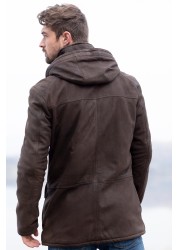 Lakeland Leather Stonethwaite Hooded Brown Leather Coat