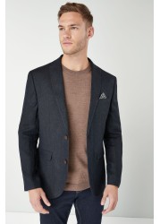 Signature Textured Linen Blend Slim Fit Nova Fides Blazer