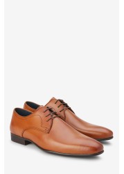 Leather Plain Derby Shoes Regular Fit