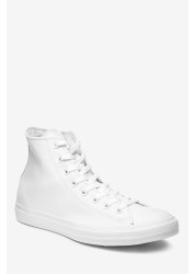 Converse White Leather High Chuck Ox Trainers