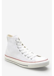 حذاء رياضي جلد أبيض مرتفع من Converse