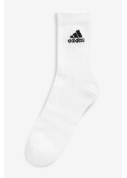 adidas Adult White Crew Socks Six Pack