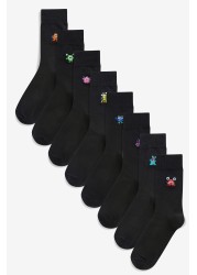 Embroidered Socks 8 Pack