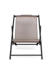 La Chaise Aluminum Outdoor Chair Maiori (140 x 60 x 85 cm, Black & Taupe)