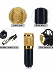 Generic Recording Condenser Microphone With Stand Bm-800 Gold/Black