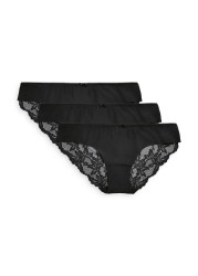 No VPL Lace Back Briefs 3 Pack Brazilian