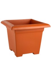 Plastic Square Plant Pot W/Tray (47 x 47 x 38 cm)