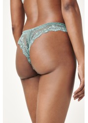 Microfibre And Lace Knickers Extra High Leg