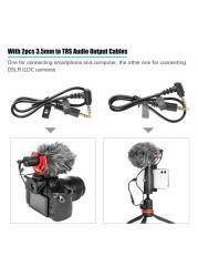 BOYA-BY-MM1+ Professional Video Audio Recording Microphone On-Camera Mic Super Cardioid Pickup Pattern Condenser Microhones for Smartphone DSLR DV Live Streaming Interviewing