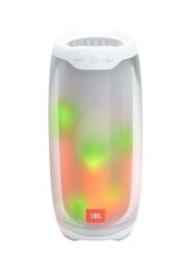 JBL Pulse 4 Portable Bluetooth Speaker with 360 degrees LED lights, White