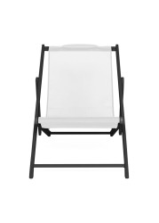La Chaise Aluminum Outdoor Chair Maiori (140 x 60 x 85 cm, Black & White)