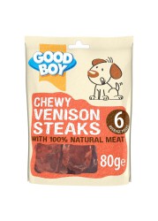 Armitage Good Boy Chewy Venison Steaks Dog Treat (Adult Dogs, 80 g)