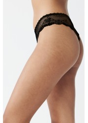 Microfibre And Lace Knickers Extra High Leg