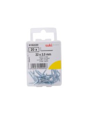 Suki Zinc-Plated Hooks (22 x 2 mm, Pack of 20)