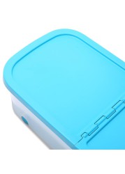 Plastiken Wheeled Storage Tote Box (Blue & Clear)