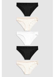 Cotton Knickers 5 Pack Bikini