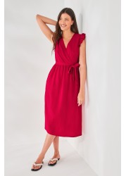 Jersey Wrap Midi Summer Dress