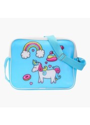 Eazy Kids Unicorn Print Bento Lunch Bag with Adjustable Strap