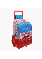 Mustang Printed Trolley Backpack - 18 inches