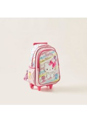 Hello Kitty Print Trolley Backpack with Retractable Handle - 18 inches