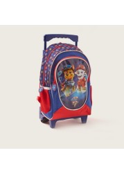Paw Patrol Printed Trolley Backpack with Retractable Handle - 14 inches