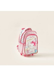 Hello Kitty Print Trolley Backpack with Retractable Handle - 14 inches