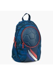 SunCe FIFA Embossed Backpack with Shoulder Straps and Speaker - 18 inches