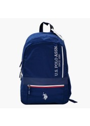 U.S POLO Solid Zipper Backpack with Pouch