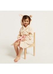 Juniors Solid Bathrobe with Hood and 3D Ears