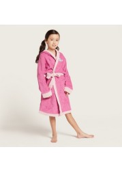 Juniors Unicorn Print Bathrobe with Long Sleeves and Pockets