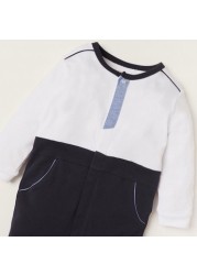 Giggles Colourblock Sleepsuit with Long Sleeves