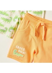 Juniors Printed Shorts with Drawstring Closure - Set of 2