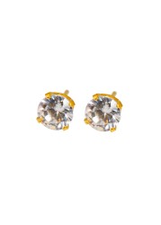 Caflon Fashion Sense Gold Plated White Cubic Zirconia Earring| 5Mm