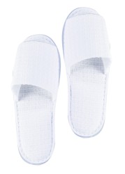 Diva Disposable Slippers Waffle Fabric Open | White | 10 Pcs/Pack