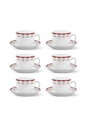 Larah Plano Royal Cup & Saucer Set (12 Pc.)