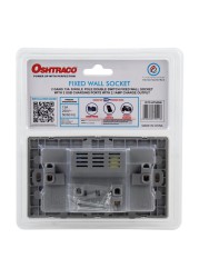 Oshtraco 2-Gang Wall Socket W/USB Port (13 Amp)