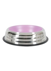 Zolux Stainless Steel Non-Slip Dog Bowl (Pink, 1.85 L)